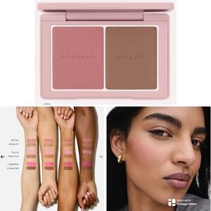 Westman Atelier NIB Baby cheeks + Face Trace Blush Duo Tulle Truffle